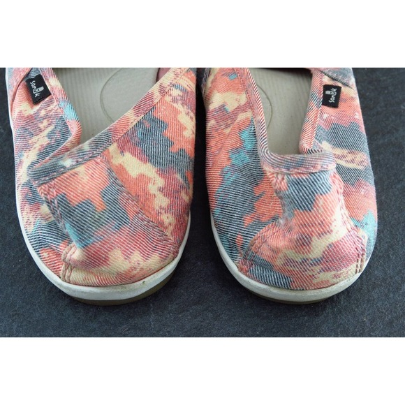 Sanuk Sz 8 M Multicolor Almond Toe Flat Fabric - Picture 5 of 8